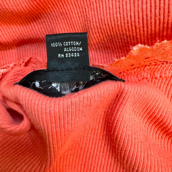 August Silk Cotton Orange Lace Trim Tank Top size Large - Picture 8 of 9